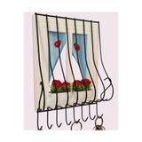 Royal Hediyelik Dekoratif Ahşap Pencere Modelli, Çiçek Saksılı, Uğur Böcekli, Tesbih Askısı Mavi 21x16cm