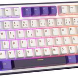 Royal Kludge R75 75% Kablolu Türkçe Gaming Klavye (Beyaz-Mor)