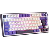Royal Kludge R75 75% Kablolu Türkçe Gaming Klavye Oyun İçin Mekanik Tuşlarla Beyaz-Mor Renk - Beyaz - Açık Mor