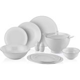 Royal London Amanda Silver Bone China 60.parça Yemek Takımı - Beyaz - Standart
