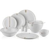 Royal London Kimberley Bone China 60 Parça 12 Kişilik Yemek Takımı - Beyaz - Standart