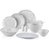 Royal London Leıcester Bone China 60 Parça 12 Kişilik Yemek Takımı - Beyaz - Standart