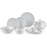 Royal London Lona Gold Bone China 60 Parça Yemek Takımı - Beyaz - Standart