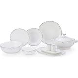 Royal London Perla Silver Bone China 60 Parça Yemek Takımı - Beyaz - Standart