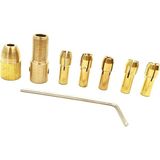 Royal Love 7 Parça 2.35MM El Elektrikli Matkap Ucu Chuck Kelepçe Collet Tutucu Aracı - Gri