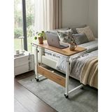 Royal Modern Yükseklik Ayarlı Çalışma Masası - (Tekerli) 80X40 Beyaz