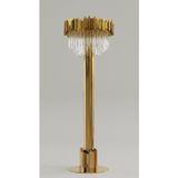 Royal Prestige 185 cm Kristal Sarkıtlı Gold Pirinç Lambader - Lüks Dekoratif Salon Aydınlatma
