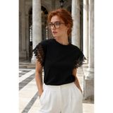 royal prime Kadın Kolları Dantel Detaylı Bluz