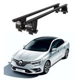 Royal Renault Megane Coupé (2017 ve Sonrası) Uyumlu Siyah Kilitli Ara Atkı Port Bagaj Tavan Barı