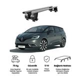Royal Renault Scenic (2017 ve Sonrası) Uyumlu Gri Kilitli Ara Atkı Port Bagaj Tavan Barı
