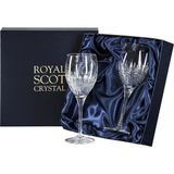 Royal Scot Crystal El Işçiliği Kesim Kristal Iona Şarap Kadehi Seti 2 Adet - Renk - Renkli