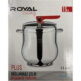 Royal Song 15TL Paslanmaz 18 lt Bordo Çelik Düdüklü Tencere