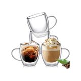 Royal Standart 57855210131198180184975 Çift Katmanlı Cam Kupa Bardak 250 Ml Lüx Çift Cidarlı Kupa - Termos Bardak - İki Duvarlı Yapısı İle Uzun Süre Sıcak-Soğuk Tutma Özelliği, Kulplu Kahve Espresso Bardağı Brosilikat Double Layer Cup Açık Ahşap