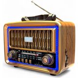 Royal Trend Ahşap Görünüm Nostalji Radyo, Bluetooth ve LEDli Fonksiyonel Radyo Kahverengi Renkli Tasarım