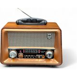 Royal Trend Ahşap Nostaljik Radyo,şık Tasarım Gerçek Ahşap Malzeme Nostalji Radyo - Kahverengi