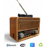Royal Trend Nostalji Ahşap Görünüm Radyo, Trend Tasarım Eskitme Nostaljik Radyo - Kahverengi
