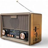 Royal Trend Nostalji Mini Radyo, Solar Güneş Panelli Hd Ses Kalitesine Sahip Nostalji Radyo - Koyu Kahverengi
