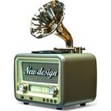 Royal Trend Nostaljik Şık Tasarım Radyo,gramafon Bluetooth Nostalji Radyo(Büyük Boy) - Yeşil - Kahverengi