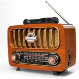 Royal Trend Nostaljik Trend Radyo USB Sd Aux Bluetooth Destekli Solar Panelli Şarjlı ,nostalji Radyo - Kahverengi