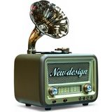 Royal Trend Trend Tasarım Gramafon Nostalji Radyo,bluetooth Nostaljik Radyo(Büyük Boy) - Yeşil - Kahverengi