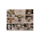 RoyalDecorHome Gümüş Mini Küre Dekoratif Vazo, Çok Amaçlı Obje