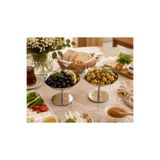 RoyalDecorHome Paslanmaz Çelik Ayaklı 2'li Çerez, Tatlı, İkramlık, Dondurma Sunumluk, Kahvaltılık Çok Amaçlı
