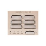 RoyalDecorHome PASLANMAZ ÇELİK GÜMÜŞ 6 LI DİKDÖRTGEN, BATON TEPSİ, SUNUMLUK ÇOK AMAÇLI TABAK
