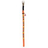 Royale Pets 30 cm Turuncu Desenli Lastikli Zilli Silikon Kedi Boyun Tasması