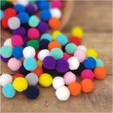 Royaleks 20MM Renkli Karışık Yumuşak Ponpon Peluş 100 Adet