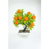 Royaleks 24x13 cm Dekor Ağaç Portakal Ağacı Saksılı Dekoratif Ağaç Biblo