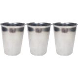 Royaleks 3 Adet Paslanmaz Çelik Krom Bardak 9 x 7,5 x 5,5cm - 1 - Renkli