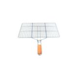 Royaleks 32x42 cm Ahşap Saplı Galvanizli Paslanmaz Demir Kafes Mangal Izgarası