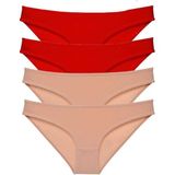 Royaleks 4 Adet Eko Set Likralı Slip Kırmızı Ten Kadın Külot