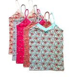 Royaleks 5 Adet Kadın Askılı Desenli Atlet Dantelli Empirme Pamuklu Penye D1-5 - XL - Renkli