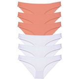 Royaleks 6 Adet Eko Set Likralı Pudra Beyaz Kadın Slip Külot