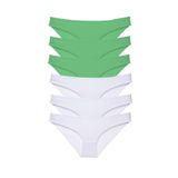Royaleks 6 Adet Eko Set Likralı Yeşil Beyaz Kadın Slip Külot