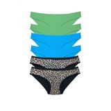 Royaleks 6 Adet Likralı Leopar Yeşil Mavi Kadın Slip Külot