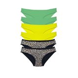 Royaleks 6 Adet Likralı Leopar Yeşil Sarı Kadın Slip Külot