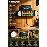 Royaleks Akıllı Masaüstü Duvar Tipi Akım Korumalı 5 Li Priz 3680W LED Işıklı Usb-A Type-C Telefon Standlı