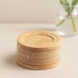 Royaleks Bambu Ahşap Çay Tabağı 6'lı - 9.7 cm