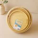 Royaleks Bambu Ahşap Yuvarlak Tepsi Seti 30/35/38 cm (3'lü) - Renkli