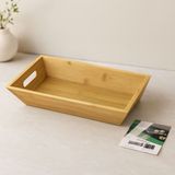 Royaleks Bambu Dikdörtgen Sunum Tepsisi 16X30X4.5 cm (Çift Kulplu) - Renkli