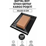 Royaleks Battal Boy Siyah Şeffaf Kargo Poşeti 45X55+5 cm 100 Adet Mariposa Secret - Renkli