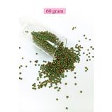 Royaleks BNC041 60 gr 11/0 2 mm Yeşil Sarı Çizgili Dökme Cam Kum Boncuk