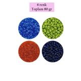 Royaleks BNC421 8/0 3 mm 4 Renk Toplam 80 gr Dökme Cam Kum Boncuk