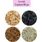 Royaleks BNC427 2 mm 10 mm 4 Renk 80 gr Uzun Boru Kesme Boncuk