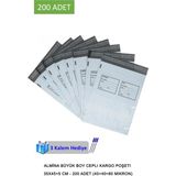 Royaleks Büyük Boy Cepli Kargo Poşeti 35X45+5 cm - 200 Adet (40+40=80 Mikron)