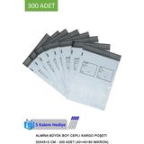 Royaleks Büyük Boy Cepli Kargo Poşeti 35X45+5 cm - 300 Adet (40+40=80 Mikron)