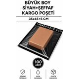 Royaleks Büyük Boy Siyah Şeffaf Kargo Poşeti 35X45+5 cm 100 Adet Mariposa Secret - Renkli