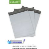 Royaleks Cepsiz Mini Boy Kargo Poşeti 17X25+4 cm - 250 Adet (40+40=80 Mikron)
